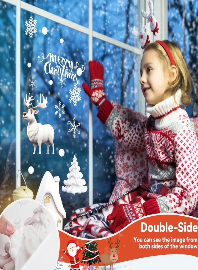 FOPINOA Christmas Window Stickers, 3D Xmas Window Decals White Christmas Window Clings Double Sided for Xmas Decorations(8 Sheets) - Image 5